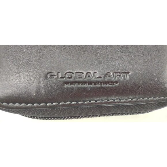 Global Art Leather 48 Pencil Marker Storage Case Zipper Black W/Prisma Pencils - Picture 3 of 9